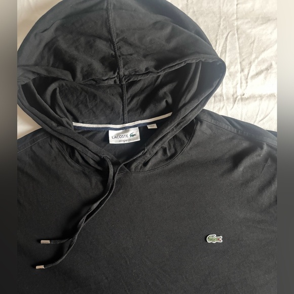 Lacoste Men's Big Fit Hooded T-Shirt long Sleeve Black 3XL - Picture 4 of 7